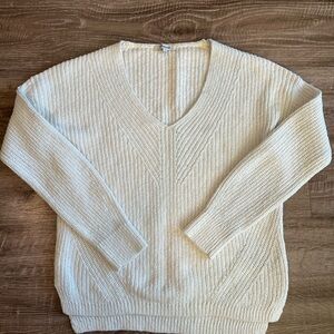 Madewell 100% Cotton V-Neck Sweater White Size Small